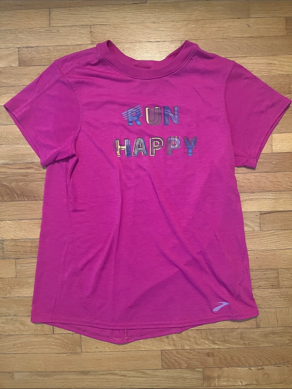 Brooks 'Run Happy' Short Sleeve Tee - Pink